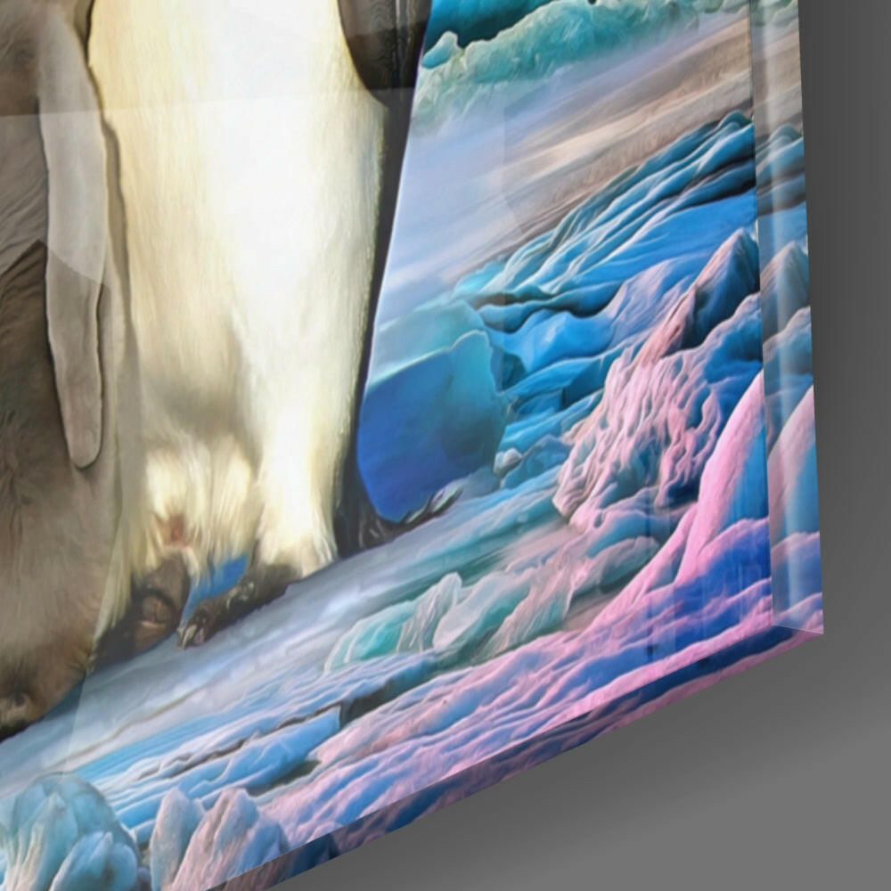 Penguin Family Glass Wall Art-1