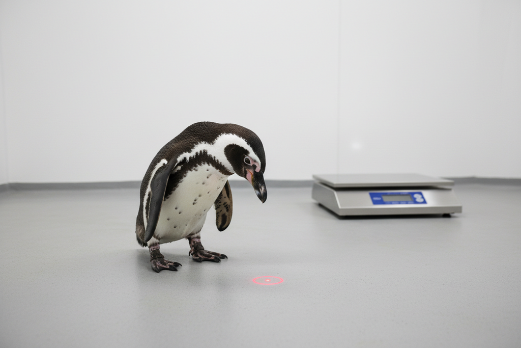 Penguin focused on small laser spot