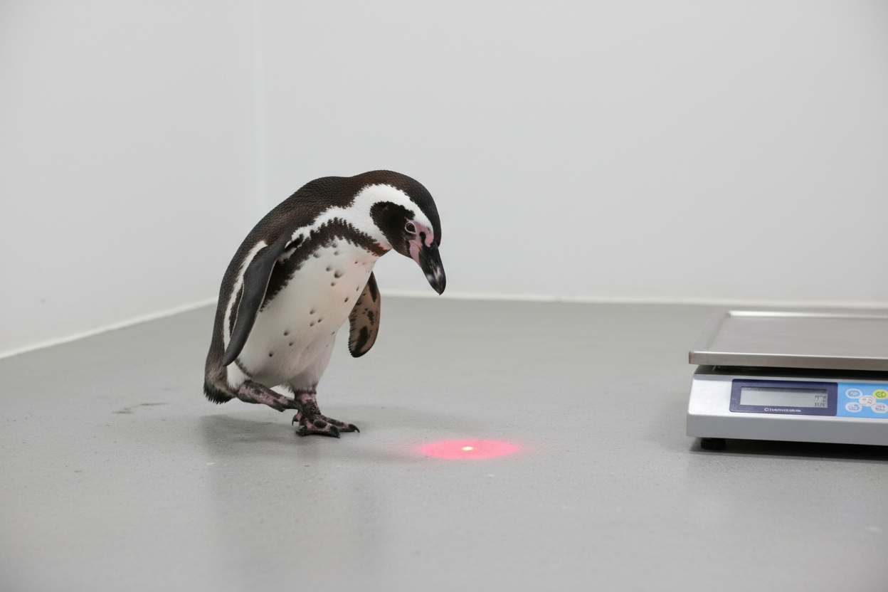 Penguin tracking laser spot